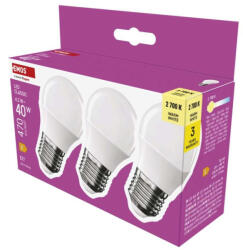EMOS ZQ6E21.3 LED izzó Classic Mini Globe / E27 / 4, 2 W (40 W) / 470 lm / Meleg fehér (ZQ6E21.3)
