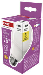 EMOS ZQ5E53 LED izzó Classic A60 / E27 / 9, 5 W (75 W) / 1055 lm / Természetes fehér (ZQ5E53)