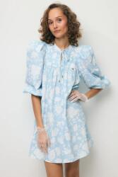 BIZUU rochie tip cămașă din bumbac AYOTE PPY2-SUD1TA_50A (AYOTE.BLEKITNY)