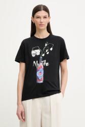 MUNTHE t-shirt női pamut BILCIS - fekete 40