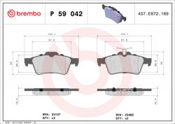 Brembo Set placute frana BREMBO P59042 (P59042)