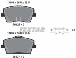 TEXTAR Set placute frana TEXTAR 2612601 (2612601) - turbochic