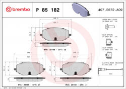 Brembo Set placute frana BREMBO P85182 (P85182)