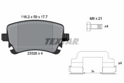 TEXTAR Set placute frana TEXTAR 2332607 (2332607) - turbochic