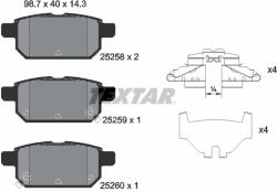 TEXTAR Set placute frana TEXTAR 2525801 (2525801) - turbochic