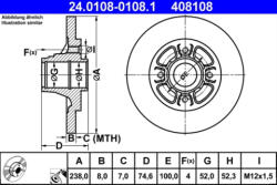 ATE Disc frana ATE 24.0108-0108.1 (24.0108-0108.1) - turbochic