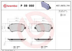 Brembo Set placute frana BREMBO P59050 (P59050)