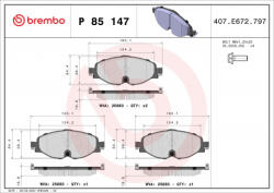 Brembo Set placute frana BREMBO P85147 (P85147)
