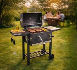 Naturzon | Minőségi kerti grill fedővel, hőmérővel és öntöttvas ráccsal (DS48295179)