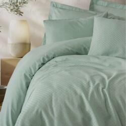 Cottonbox Lenjerie pat dublu bumbac jacquard ranforce, Cotton Box, Plaid verde Lenjerie de pat