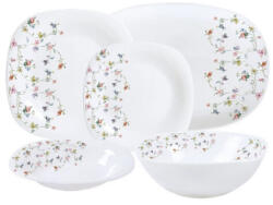Luminarc Set de masă OPAL, pătrat, 20 piese, model floral mic Serviciu de masa