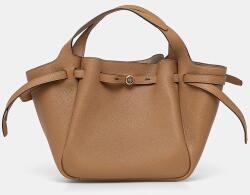 Tory Burch bőr táska Romy Pebbled Satchel - barna Univerzális méret