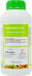 Codiagro Polifruit-K50 1L fertilizant lichid foliar/ radicular N-K 3-32 Codiagro, marirea rapida a fructelor, imbunatatirea culorii / cresterea cantitatii de glucide in fructe/ rezistenta la frig (legume, pomi