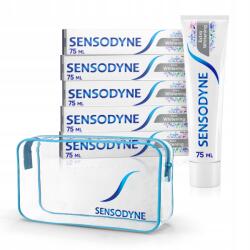 Sensodyne Extra Whitening Fogfehérítő Fogkrém 75ML x5 Kozmetikai Táska