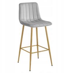 Scaun de bar POZZA VELVET, gri deschis