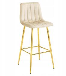 Scaun de bar POZZA VELVET cu picioare aurii, crem