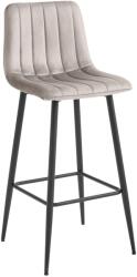  Scaun de bar POZZA VELVET cu picioare negre, bej