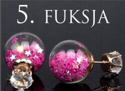  BG2037-5N Fülbevaló Golyó Tribl Köves Fukszia Pár