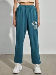 Forever 21 Zöld Pamut Melegítőnadrág Klasszikus Nyomott Mintás Felirattal Forever 21 38