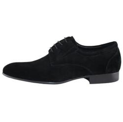 Alberto Clarini Pantofi barbati, negru, eleganti, piele intoarsa, cu toc, Alberto Clarini C211-501F-Negru (Marime: 39) (C211-501F-Negru-39)