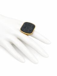 ElectraStore Inel Oversized Cu Piatra Neagra (C4942)