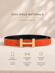 ElectraStore Curea Hermina Din Piele Portocalie (C4929)