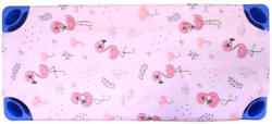  Kétrétegű Gumifüles lepedő óvodai fektetőre - rózsaszín Flamingó mintás - 58x130 cm