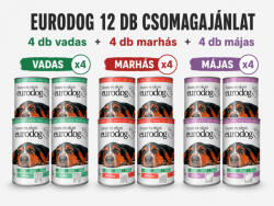 Euro Dog kutyakonzerv 415gx12 db (marha, vadas, májas)