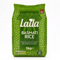 Laila Basmati rizs Laila 5 kg prémium minőségű hosszú szemű ömlesztett aromás rizs
