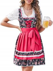  Dirndl ruha Oktoberfest Hagyományos Népi Midi köténnyel S 56