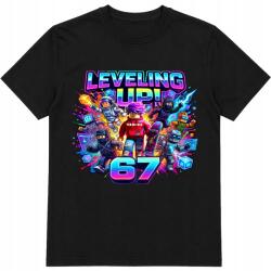 StukanDesign Gyerek Póló Fekete Six Seven 67 Leveling Up! [M] 140cm