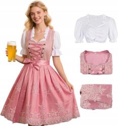  Dirndl Oktoberfest Hagyományos Népi Midi Ruha Kötény XL C2, 4 (kostium)