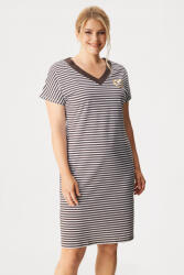 Doctor Nap Памучна нощница Flora Stripe plus size къса (TB7470_kos)