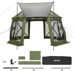 VEVOR Pop-up kemping pavilon sátor 3, 96x3, 96 m 13 oldalú gömb alakú party sátor 10-12 fő részére