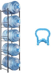 Vevor 5 szintes vízballon tartó állvány fekete 5 palackos keskeny ballon tároló