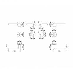 Hoppe Maner usa interior Hoppe Utrecht, cu rozeta rotunda 52mm, Inox, (2260188)