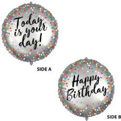 Procos Balon din folie -Happy Birthday puncte colorate 46 cm