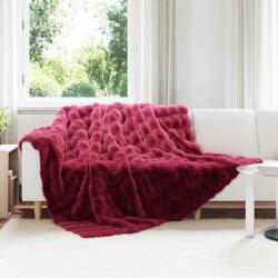 Pure Line Home Луксозно покривало за легло тип заешка кожа Olite, бордо