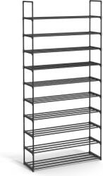 Brius Raft de depozitare pantofi pe 10 niveluri, design slim, cadru metalic, 94x30x206 cm, negru (EZ-LSA10BK) Pantofar