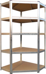 WORKEE Метален стелаж WORKEE 180x40x90 см, Ъглов, 5 MDF рафта х 175 кг (141653)