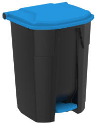 PLANET Uctem szelektív hulladékgyűjtő konténer, műanyag, pedálos, fekete/kék 50L - atadcleankft