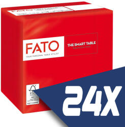 FATO Szalvéta 24x24cm piros 2 rétegű 100 lap/csomag (24 csomag) - atadcleankft
