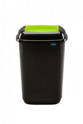 Plafor Quatro rugós billenő fedeles szemetes 45L fekete/zöld - atadcleankft