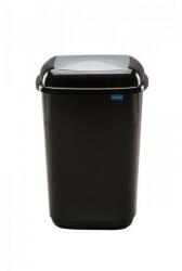 Plafor Quatro rugós billenőfedeles szemetes 45L fekete/ezüst - atadcleankft