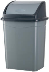 PLANET Billenőfedeles szemetes kuka, műanyag, szürke/antracit, 16 L - atadcleankft