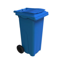 Alpha Műanyag szemetes kuka, kommunális hulladékgyűjtő, kék, 120L - atadcleankft