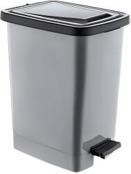 Özer Plastik Slim Műanyag pedálos szemetes, ezüst/szürke, belső vödörrel 25L