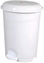 PLANET Pedálos szemetes kuka, műanyag, LUXURY fehér, kivehető kosárral, 6L NO2 - atadcleankft