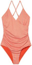 DEDICATED Дамски бански костюм DEDICATED Women's Wrap Swimsuit Klinte Swimsuit - Thin Stripe Grenadine Red - размер XL (150-1515-1215)