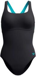 Speedo Дамски бански костюм Speedo Women's Solid Flex Band One Piece Swimsuit - Anthracite/Mayan Blue - размер 40 (EU) (150-6100-0114)